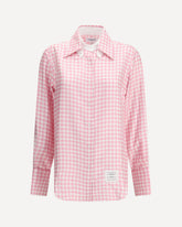 Camicia a quadri in seta - ROSA | Base Blu