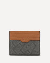 Monogram leather Cardholder - BROWN | Base Blu