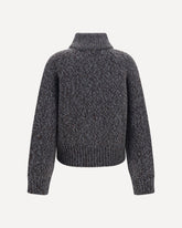 Merino wool zip Cardigan - GREY | Base Blu