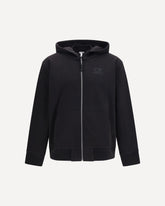 Zip-up hooded Sweatshirt - BLACK | Base Blu