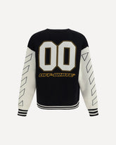 Star Logo Diagonal Varsity Cardigan - BLACK | Base Blu