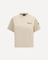 T-shirt in cotone con logo - CREMA  | Base Blu