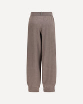 Straight leg wool, silk and cashmere knit Pants - GREY | Base Blu