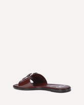 Sandali slide Vlogo in pelle verniciata - BORDEAUX | Base Blu