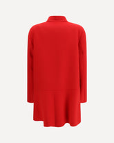 Single-breasted Compact Drap Coat - RED | Base Blu