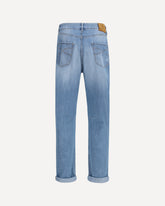 Trousers with abrasions - LIGHT BLUE | Base Blu