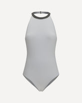 One-piece Swimsuit with monili embellishment - WHITE | Base Blu