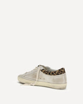 Sneakers Super Star con talloncino in cavallino leopardato - BIANCO | Base Blu