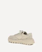 Suede and Re-Nylon Sneakers - BEIGE | Base Blu