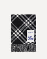Check Cashmere Scarf - BLACK | Base Blu