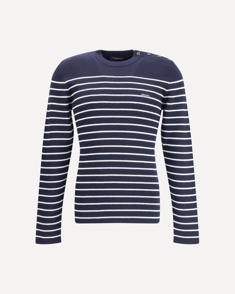 PRADA Striped Sweater BLUE | Base Blu