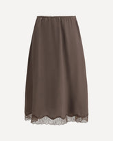 Silk lace petticoat Skirt - BROWN | Base Blu