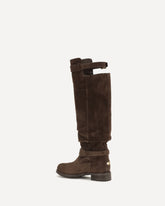 Knee-high biker Boots - BROWN | Base Blu