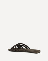 Flat leather Sandals - BROWN | Base Blu