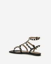 Rockstud leather Sandals - BLACK | Base Blu