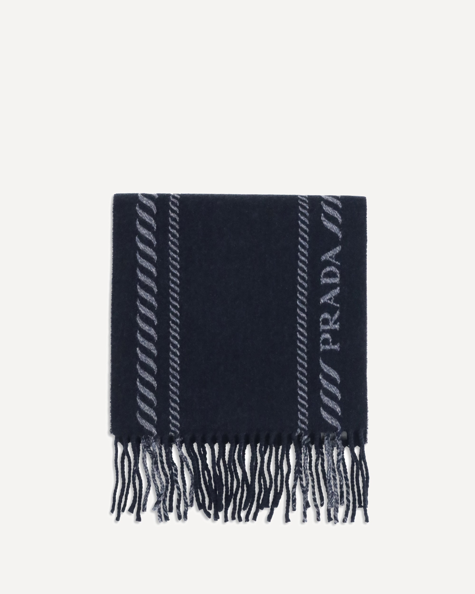 PRADA Virgin wool and cashmere Scarf BLUE | Base Blu