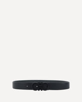Gancini leather Belt - BLACK | Base Blu