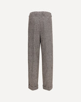 Alpaca blend Prince of Wales Pants - BROWN | Base Blu