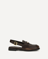 Buckled leather Loafers - BROWN | Base Blu