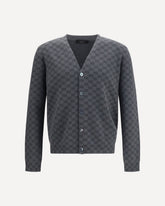 Silk and wool GG print Cardigan - GREY | Base Blu