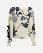 Wool and cashmere Sweater with applied roses - BEIGE | Base Blu