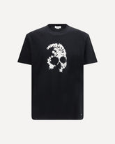 Iconic skull print cotton T-shirt - BLACK | Base Blu
