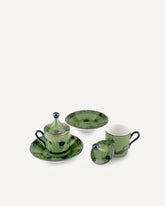 Servizio da Caffè per due persone Collezione Oriente Italiano - VERDE | Base Blu