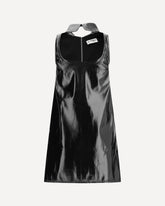 Collar Cutout Vinyl Mini Dress - BLACK | Base Blu