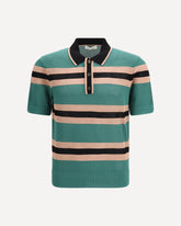 Polo a righe a maniche corte - VERDE | Base Blu