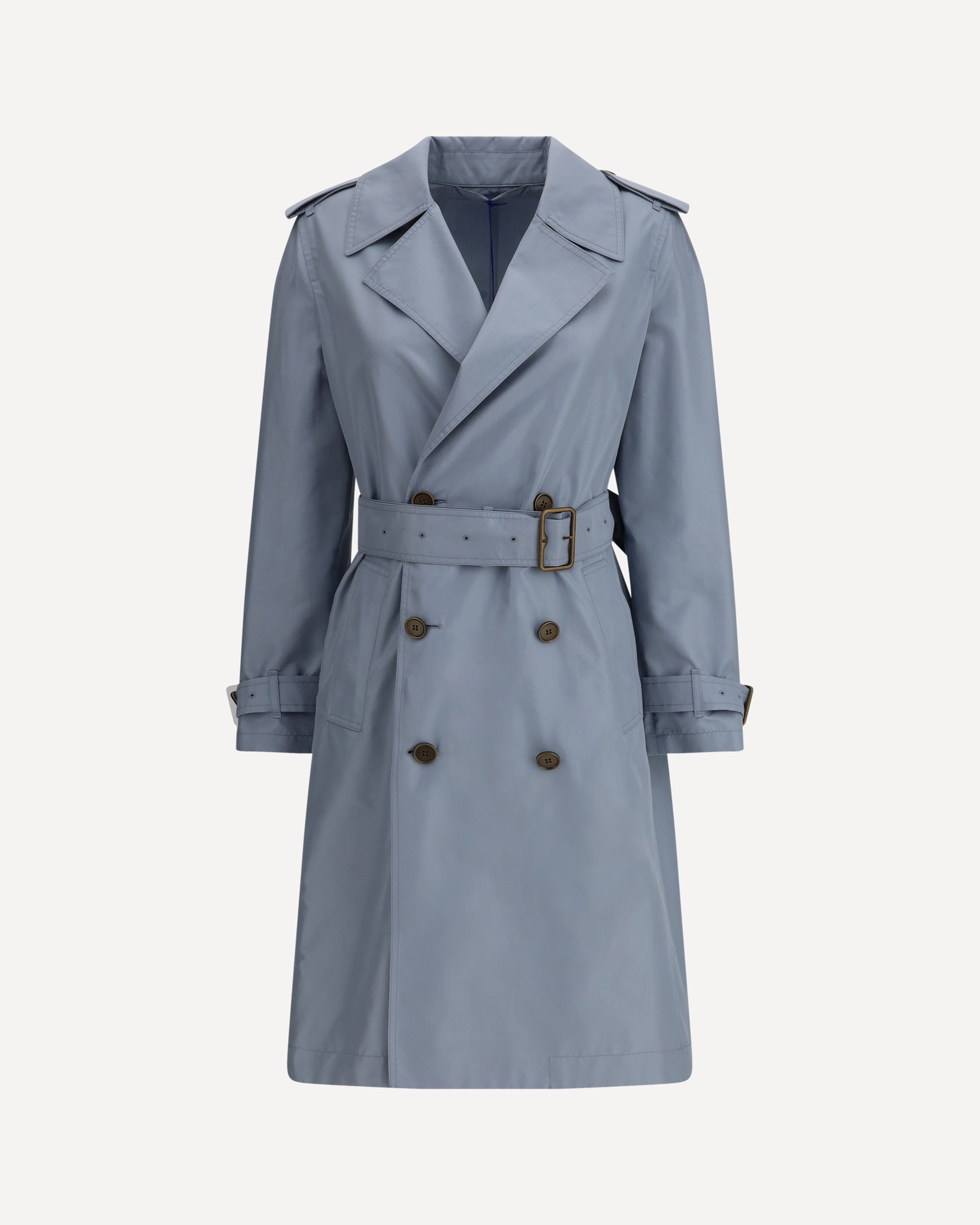 BURBERRY バーバリー ロングコート アンゴラ 100% ライトブルー BURBERRY Silk long Trench Coat LIGHT BLUE | Base Blu