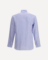 Camicia in lino a righe verticali  - MULTICOLORE | Base Blu
