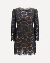 Lace long sleeve mini Dress - BLACK | Base Blu