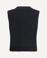 Wool Vest with graphic cherries - BLACK | Base Blu