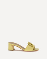 Leather Sandals Mules - YELLOW | Base Blu