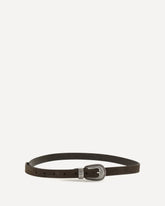 Suede Belt with prong buckle - BROWN | Base Blu