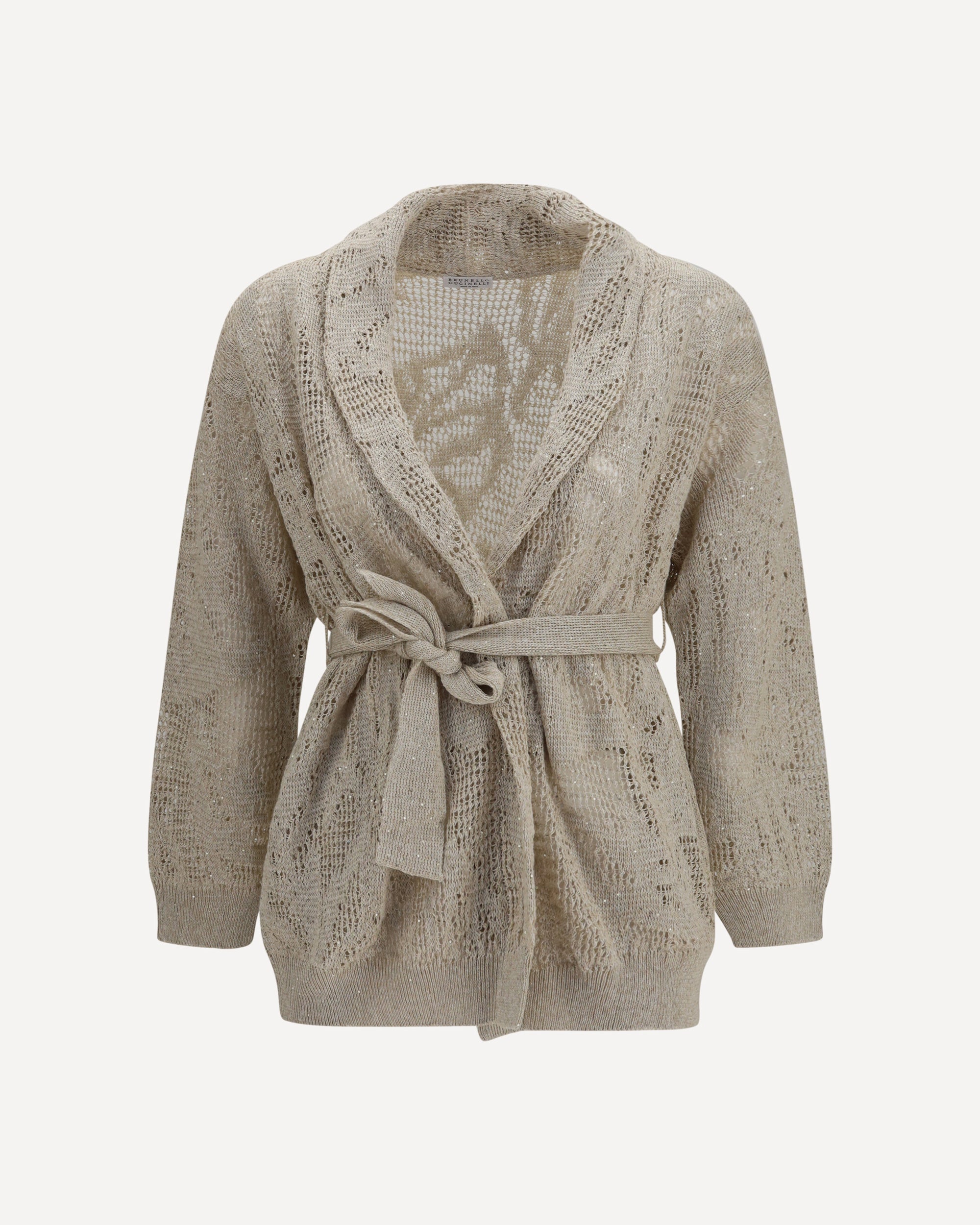 BRUNELLO CUCINELLI Cotton and linen Cardigan BEIGE | Base Blu