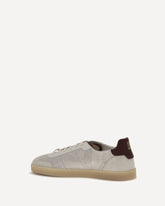 Cotton knit and leather Sneakers - CREAM | Base Blu