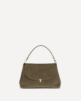 T-Lock suede satchel Bag - GREEN | Base Blu