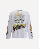 T-shirt a maniche lunghe con stampa Riders - BIANCO | Base Blu