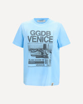 Cotton Printed T-Shirt - LIGHT BLUE | Base Blu