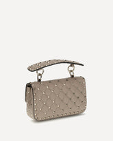 Borsa a Mano Rockstud Spike mini in nappa - BEIGE | Base Blu