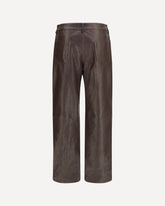 Straight-leg leather Pants - BROWN | Base Blu