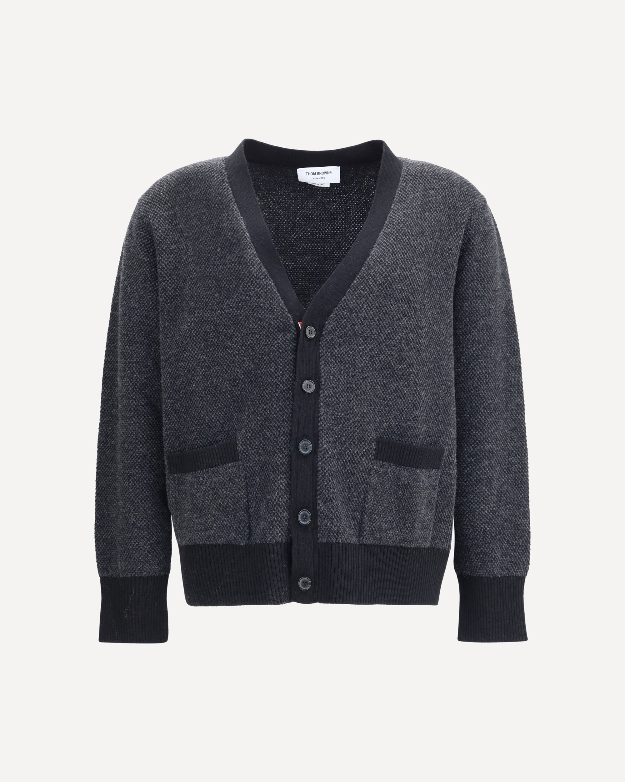 【送料&関税込】Thom Browne Black Wool Knitwear THOM BROWNE Wool Cardigan BLACK | Base Blu