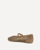 Ballerine Gilda in rete con cristalli iridescenti - MARRONE | Base Blu