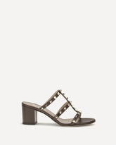 Rockstud Slider Sandals - BROWN | Base Blu