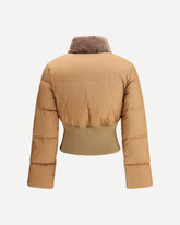 Piumino Corto con collo in Shearling - MARRONE | Base Blu