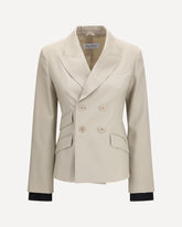 Blazer Placido doppiopetto in lana, mohair e seta  - BEIGE | Base Blu