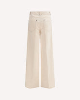 Wide leg Jeans in flocked denim - WHITE | Base Blu