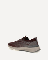 Sneakers runners in maglia di cotone techno  - BORDEAUX | Base Blu