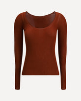 Ribbed fitted Top - ORANGE | Base Blu